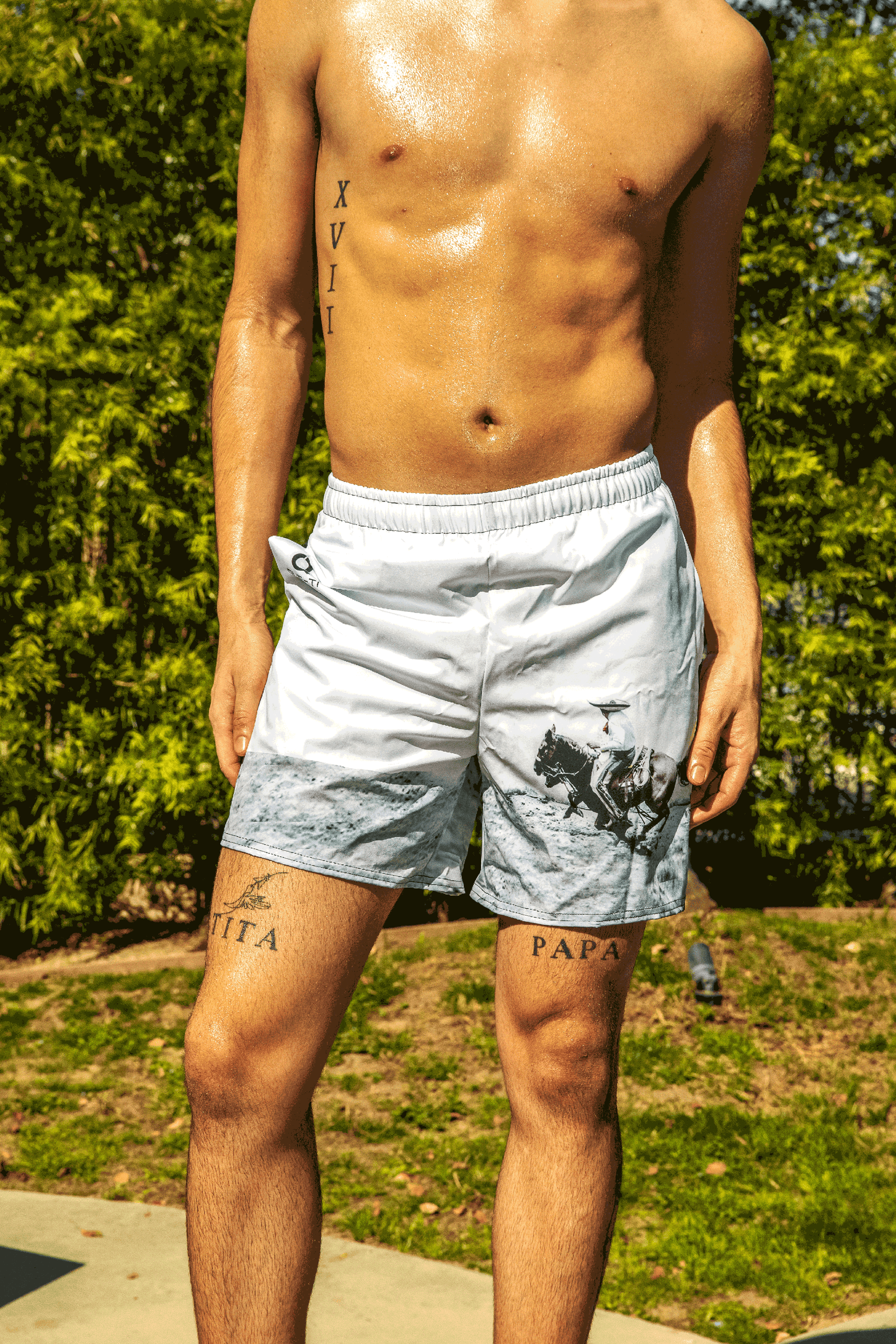 Que-Ti Classic Rider print shorts