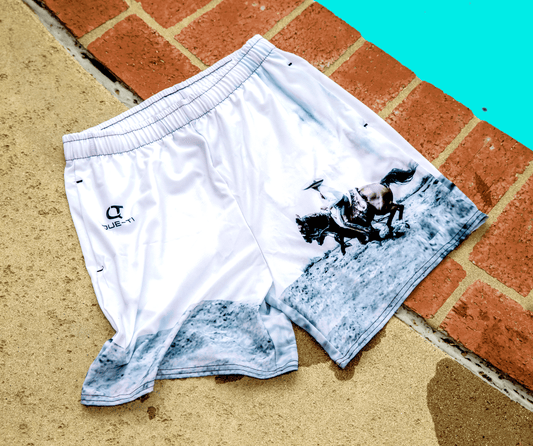Que-Ti Classic Rider print shorts